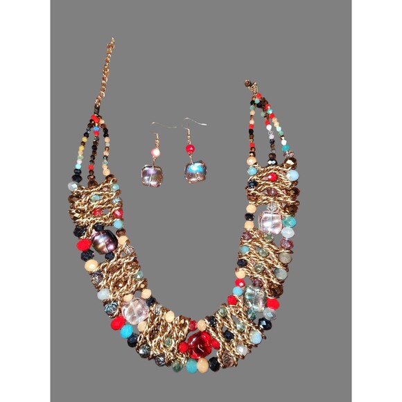 Women's Colorful Collar Jewelry Set - Picture 1 of 2